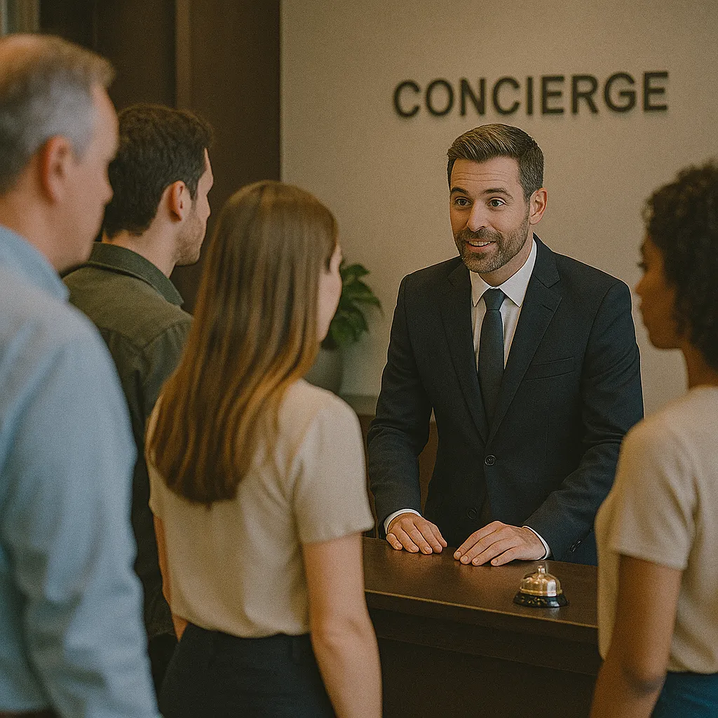 Concierge digitale che assiste gli ospiti di un hotel