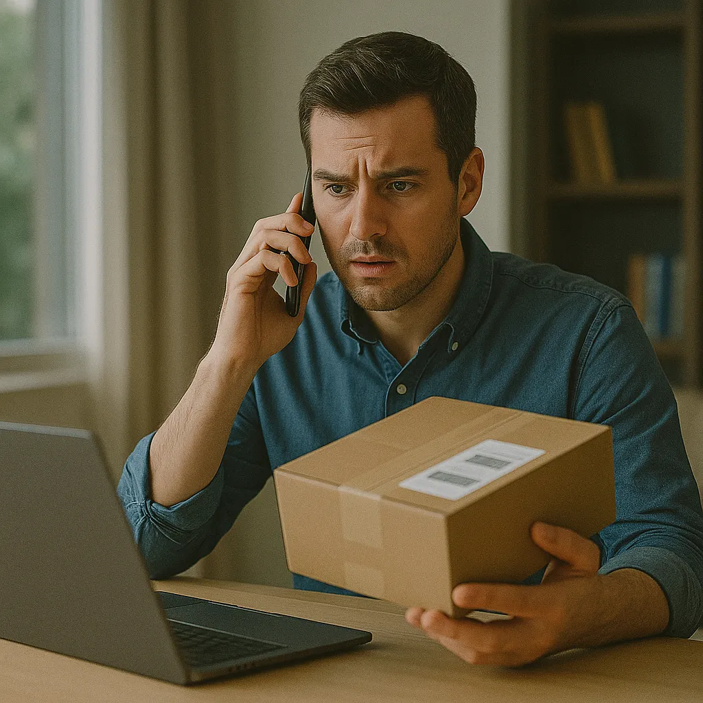 Operatore logistico che segue il tracking delle spedizioni